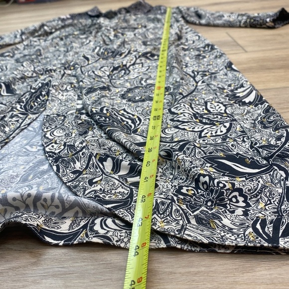 Le Supurbe Paisley Twist Front Midi Dress Western Pearl Snap - Picture 13 of 13